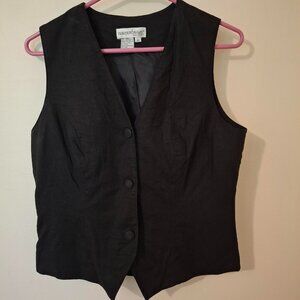 Vintage Newport News Linen Black Vest Size 8